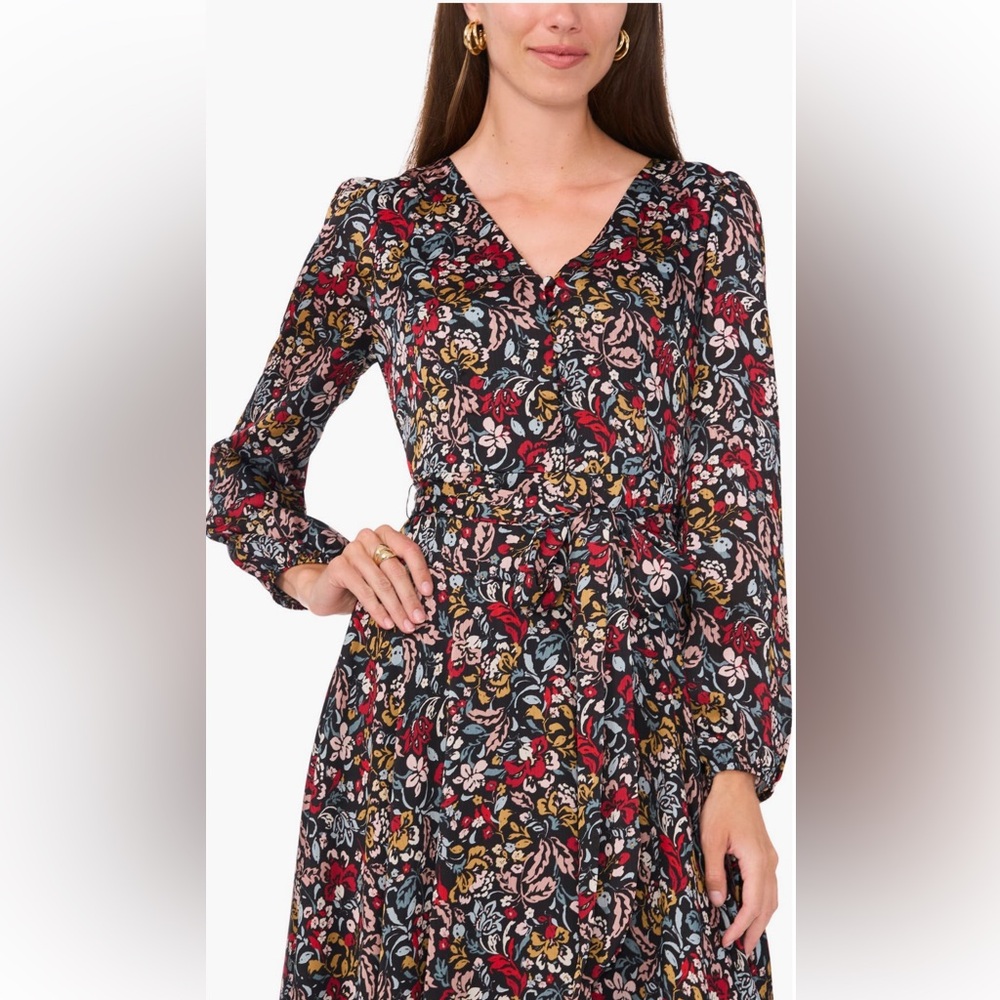 ♥️💋NWT VINCE CAMUTO FLORAL LAYERED BISHOP SUNDRESS💋♥️